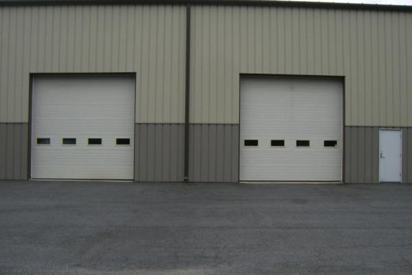 Two Ribbed Steel Model 3285 doors in white.