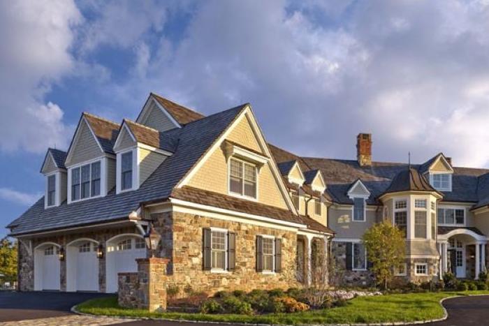 Artisan Custom Wood Doors in White with Arched Windows.